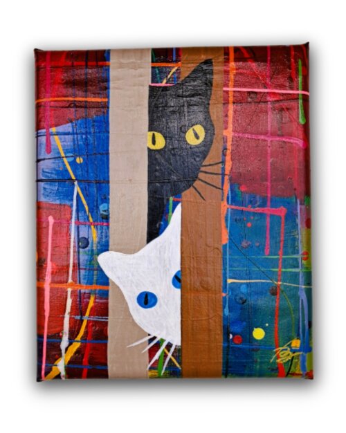 Quadro Decorativo em Acrílico Pintado a Mão para Decoração co