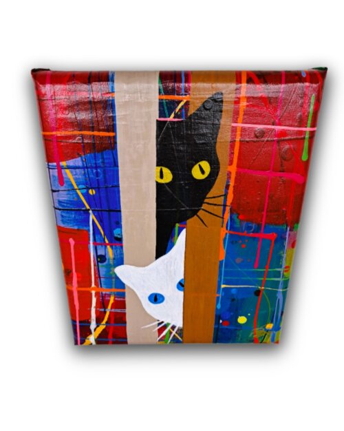 Quadro Decorativo em Acrílico Pintado a Mão para Decoração co
