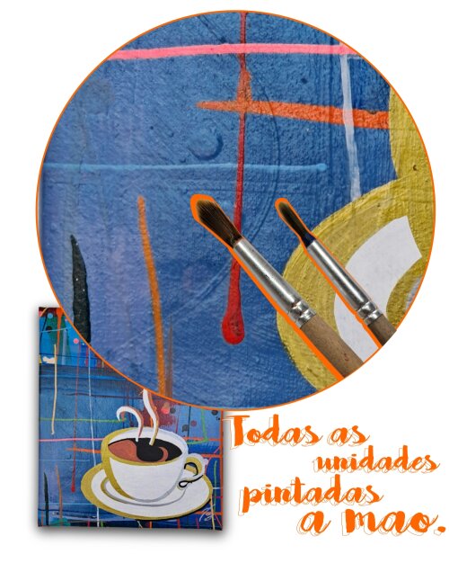 Quadro Decorativo em Acrílico Pintado a Mão para Cozinha Sala C