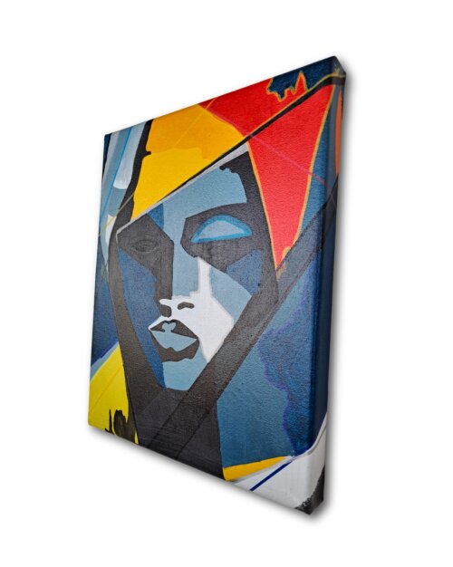 Quadro Decorativo em Acrílico Pintado a Mão Quadro com Rosto Fe