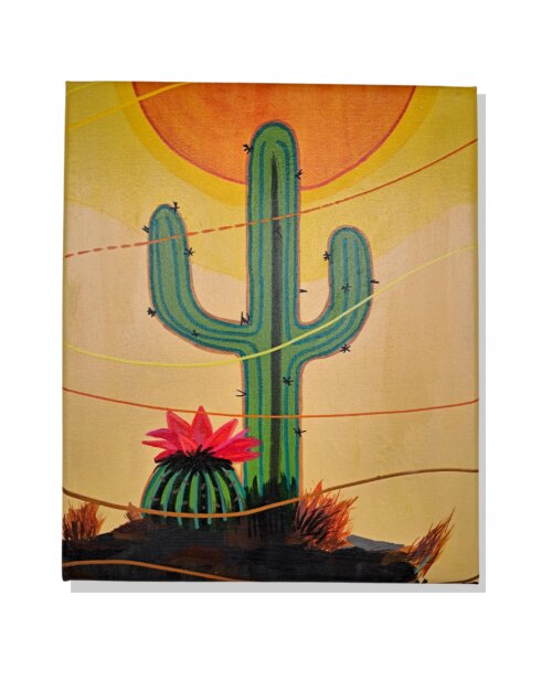 Quadro Decorativo em Acrílico Pintado a Mão Quadro Artesanal co