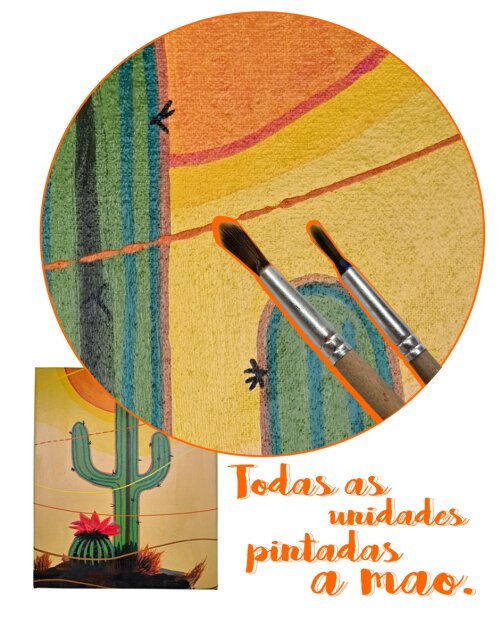 Quadro Decorativo em Acrílico Pintado a Mão Quadro Artesanal co