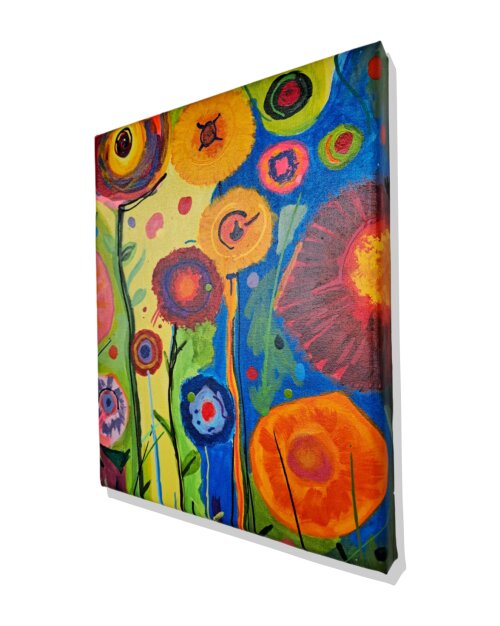 Quadro Decorativo em Acrílico Pintado a Mão Quadro Artesanal de