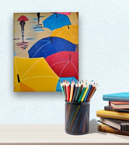 Quadro Decorativo em Acrílico Pintado a Mão Quadro Artesanal co