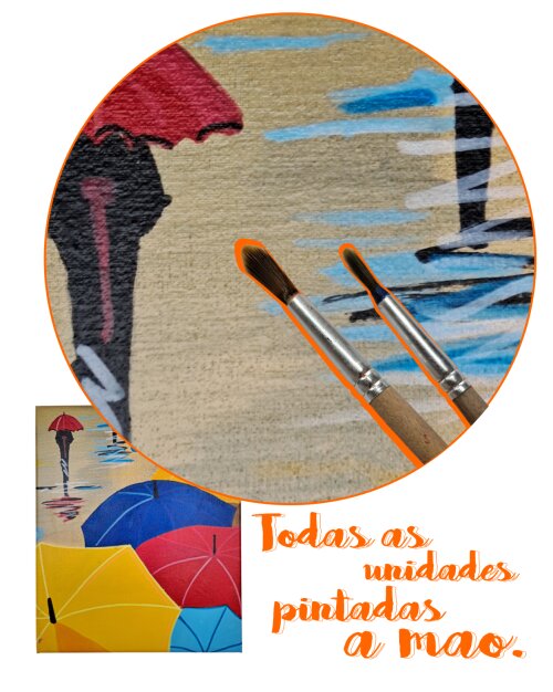 Quadro Decorativo em Acrílico Pintado a Mão Quadro Artesanal co