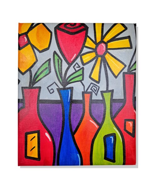 Quadro Decorativo em Acrílico Pintado a Mão Quadro Artesanal co