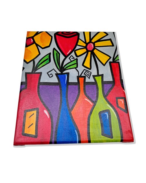 Quadro Decorativo em Acrílico Pintado a Mão Quadro Artesanal co