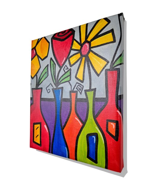 Quadro Decorativo em Acrílico Pintado a Mão Quadro Artesanal co