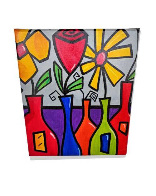 Quadro Decorativo em Acrílico Pintado a Mão Quadro Artesanal co