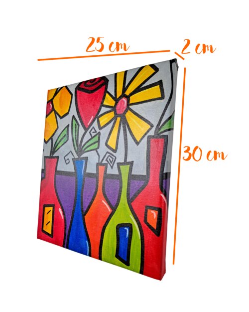 Quadro Decorativo em Acrílico Pintado a Mão Quadro Artesanal co