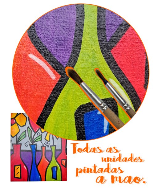 Quadro Decorativo em Acrílico Pintado a Mão Quadro Artesanal co