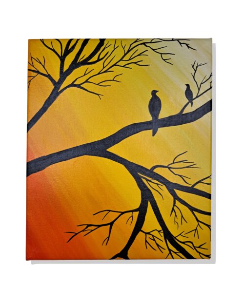 Quadro Decorativo em Acrílico Pintado a Mão Quadro Artesanal de