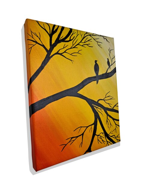 Quadro Decorativo em Acrílico Pintado a Mão Quadro Artesanal de