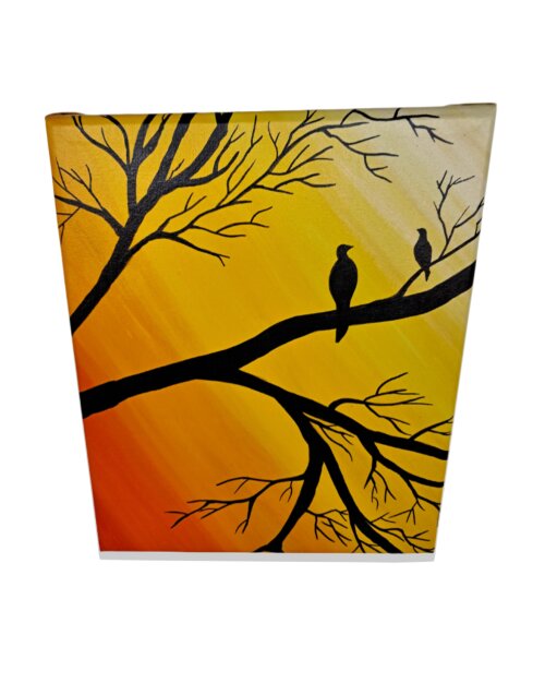 Quadro Decorativo em Acrílico Pintado a Mão Quadro Artesanal de