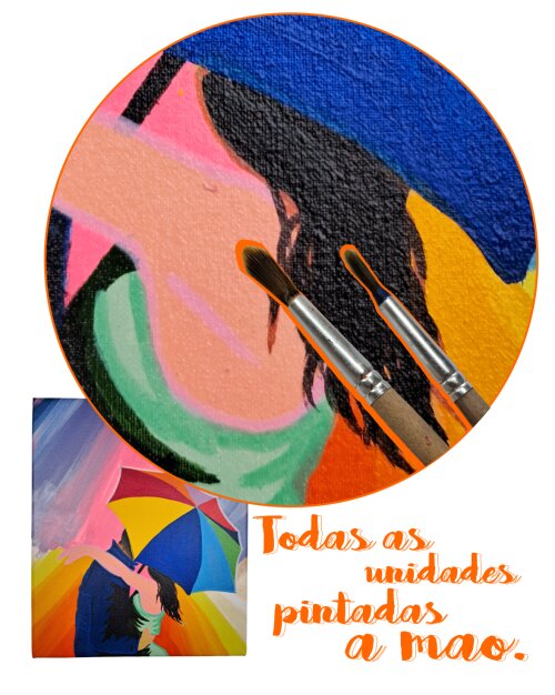 Quadro Decorativo em Acrílico Pintado a Mão Quadro Artesanal Qu