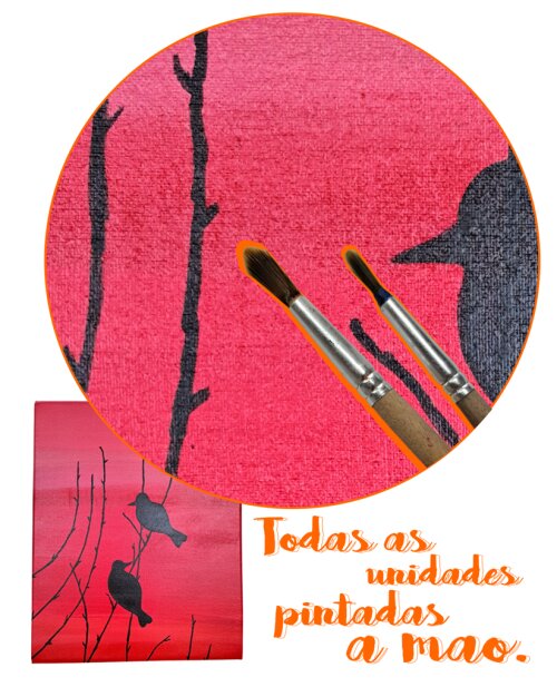 Quadro Decorativo em Acrílico Pintado a Mão Quadro Artesanal co