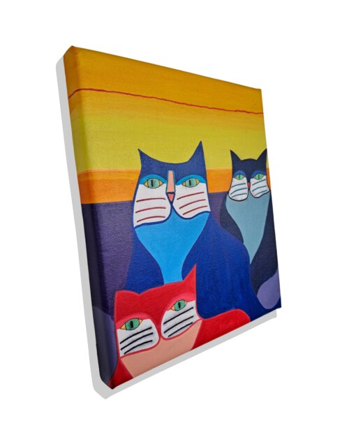 Quadro Decorativo em Acrílico Pintado a Mão Quadro Artesanal de