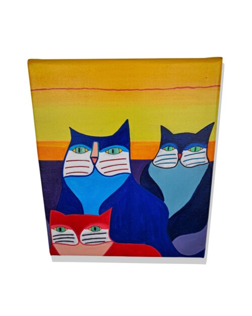 Quadro Decorativo em Acrílico Pintado a Mão Quadro Artesanal de