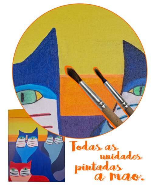 Quadro Decorativo em Acrílico Pintado a Mão Quadro Artesanal de