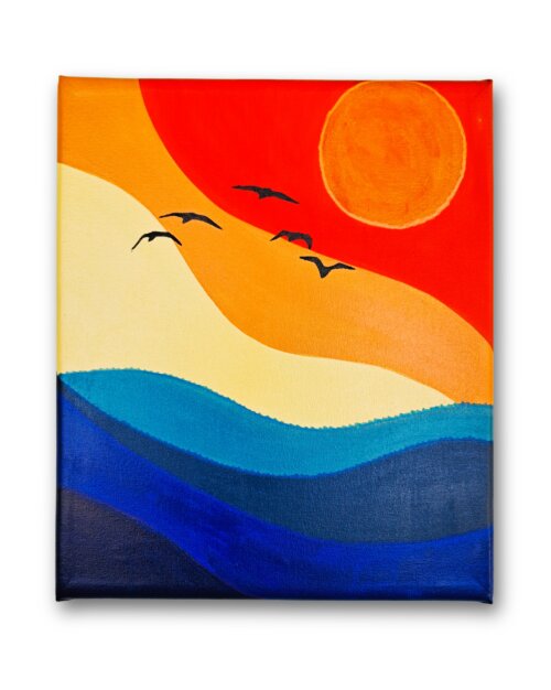 Quadro Decorativo em Acrílico Pintado a Mão Quadro Artesanal Mi