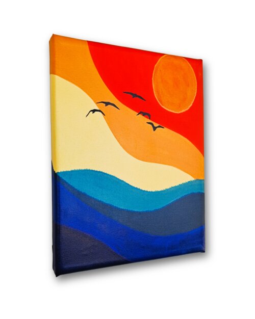 Quadro Decorativo em Acrílico Pintado a Mão Quadro Artesanal Mi