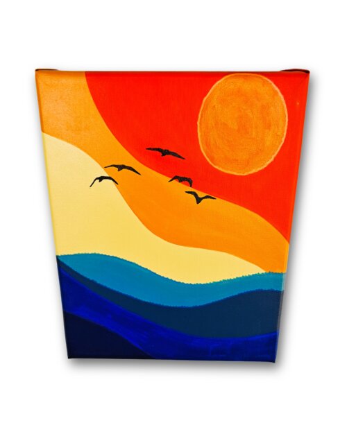 Quadro Decorativo em Acrílico Pintado a Mão Quadro Artesanal Mi