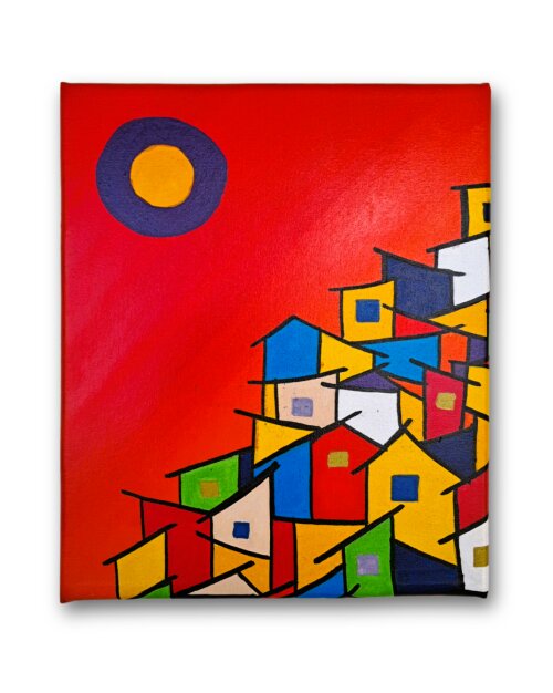 Quadro Decorativo em Acrílico Pintado a Mão Quadro Artesanal de