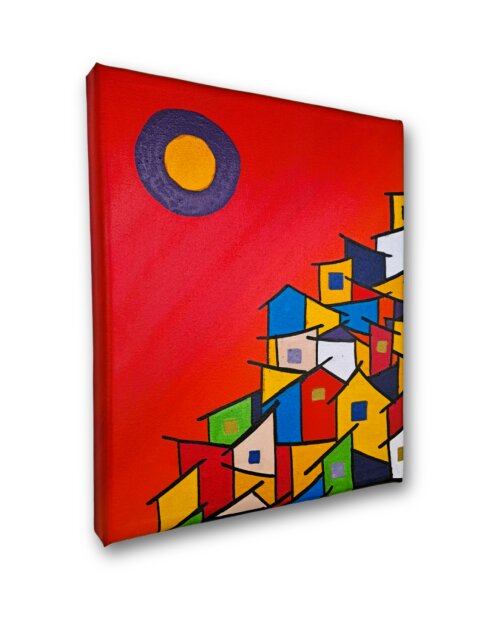 Quadro Decorativo em Acrílico Pintado a Mão Quadro Artesanal de
