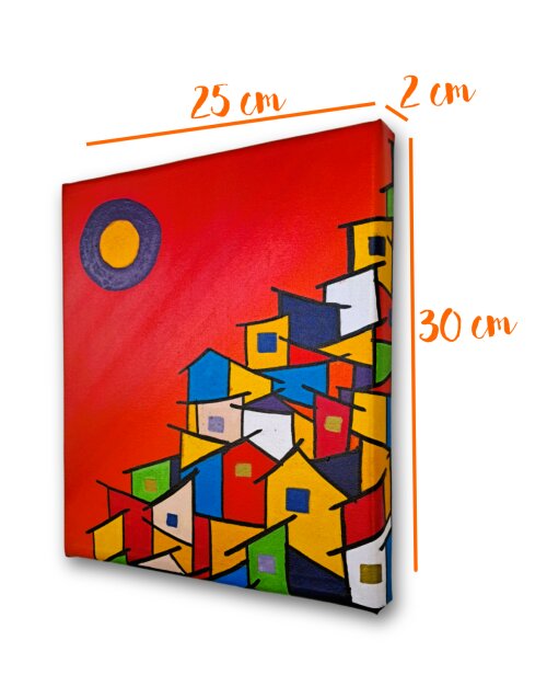 Quadro Decorativo em Acrílico Pintado a Mão Quadro Artesanal de