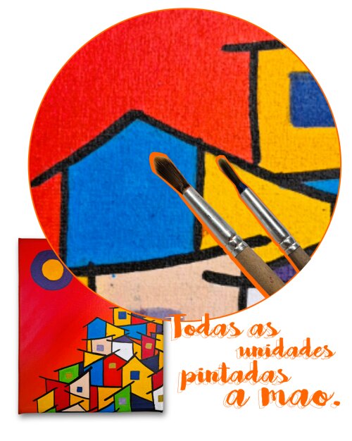 Quadro Decorativo em Acrílico Pintado a Mão Quadro Artesanal de