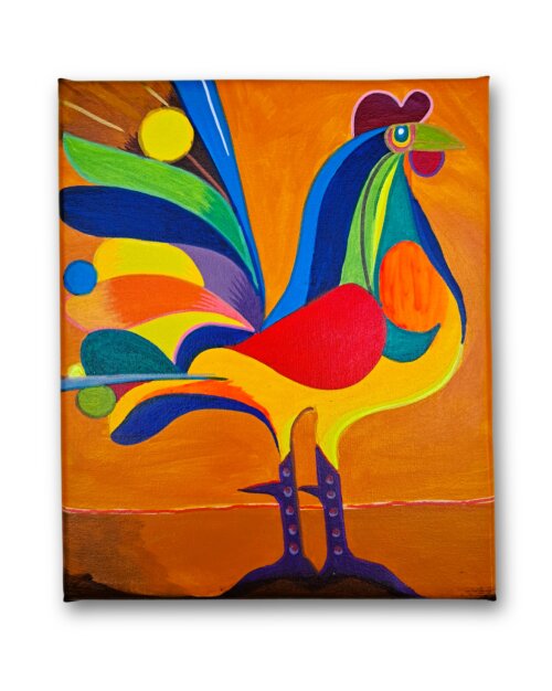 Quadro Decorativo em Acrílico Pintado a Mão Quadro Artesanal de