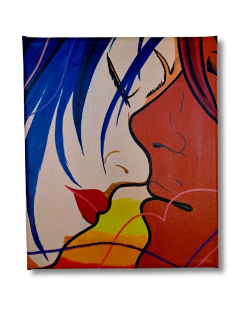 Quadro Decorativo em Acrílico Pintado a Mão Quadro Artesanal de