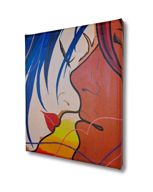 Quadro Decorativo em Acrílico Pintado a Mão Quadro Artesanal de