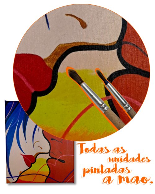 Quadro Decorativo em Acrílico Pintado a Mão Quadro Artesanal de