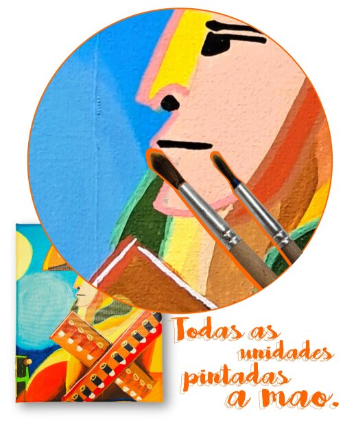 Quadro Decorativo em Acrílico Pintado a Mão Quadro Artesanal de