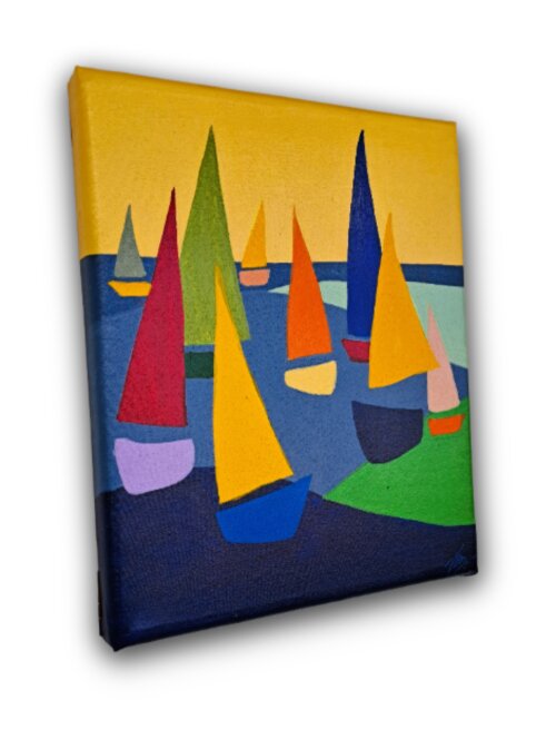 Quadro Decorativo em Acrílico Pintado a Mão Quadro Artesanal de