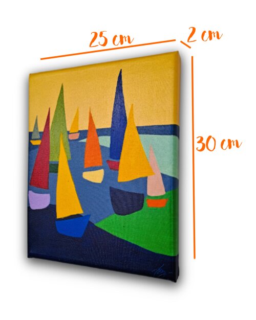 Quadro Decorativo em Acrílico Pintado a Mão Quadro Artesanal de