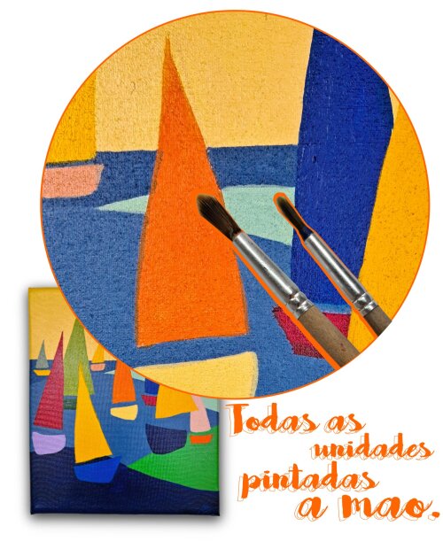 Quadro Decorativo em Acrílico Pintado a Mão Quadro Artesanal de