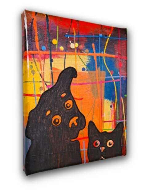 Quadro Decorativo em Acrílico Pintado a Mão Quadro Artesanal de