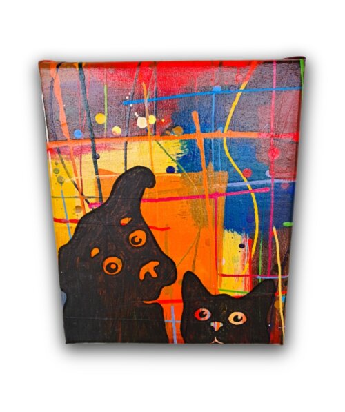Quadro Decorativo em Acrílico Pintado a Mão Quadro Artesanal de