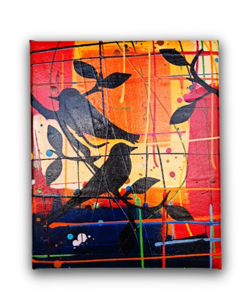Quadro Decorativo em Acrílico Pintado a Mão Quadro Artesanal de
