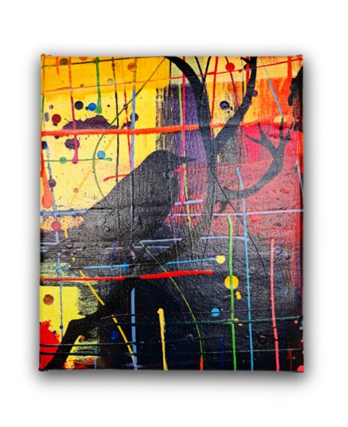 Quadro Decorativo em Acrílico Pintado a Mão Quadro Artesanal de