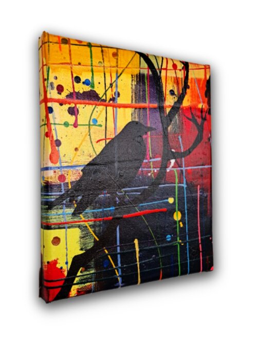 Quadro Decorativo em Acrílico Pintado a Mão Quadro Artesanal de