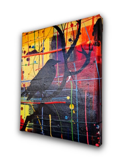 Quadro Decorativo em Acrílico Pintado a Mão Quadro Artesanal de