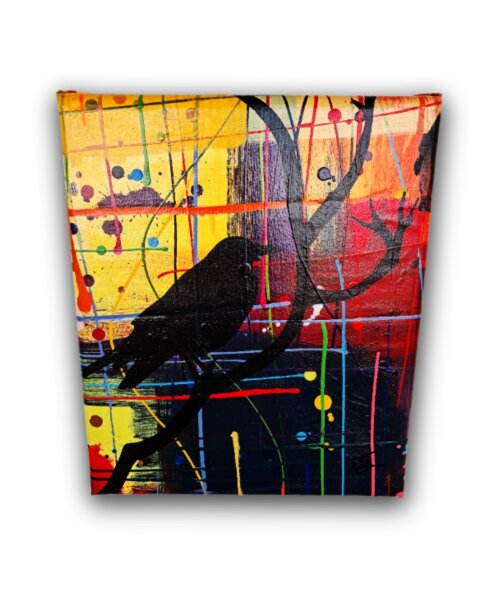Quadro Decorativo em Acrílico Pintado a Mão Quadro Artesanal de