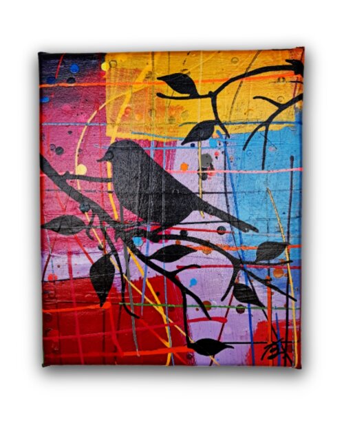 Quadro Decorativo em Acrílico Pintado a Mão Quadro Artesanal de