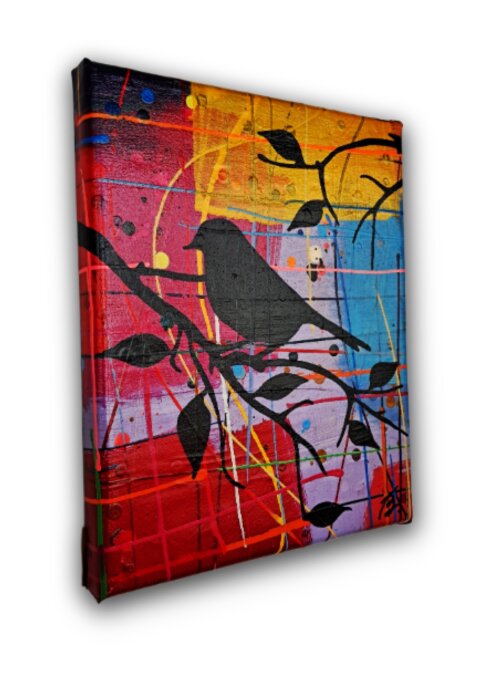 Quadro Decorativo em Acrílico Pintado a Mão Quadro Artesanal de