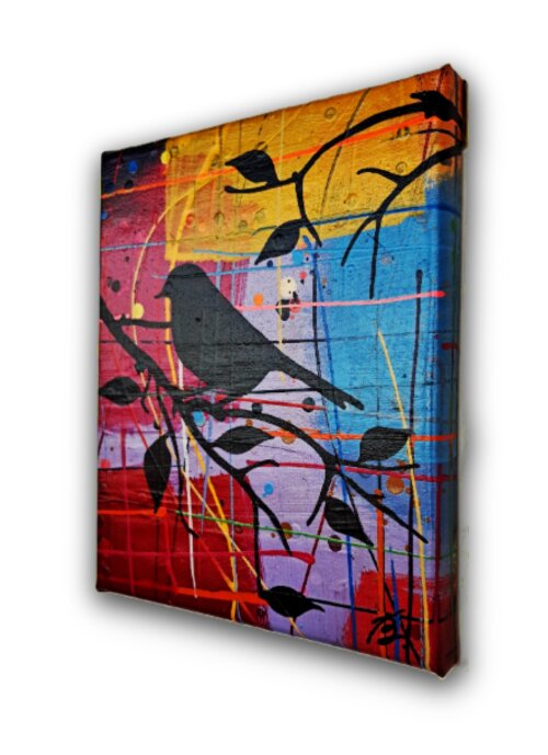 Quadro Decorativo em Acrílico Pintado a Mão Quadro Artesanal de