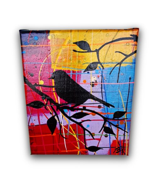 Quadro Decorativo em Acrílico Pintado a Mão Quadro Artesanal de
