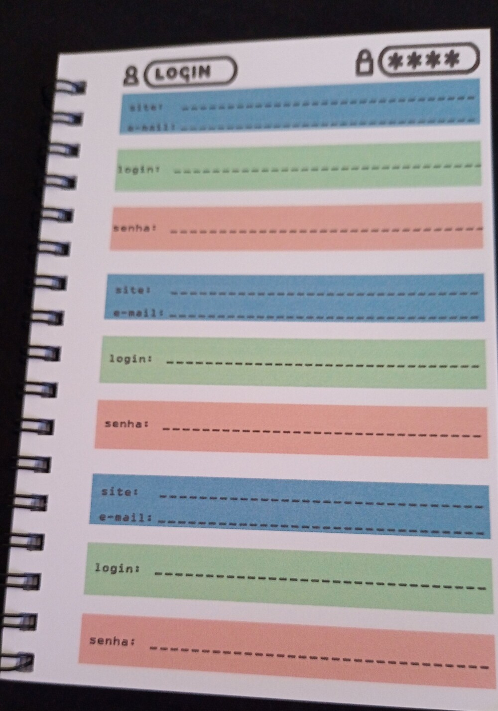 Caderno de Senhas